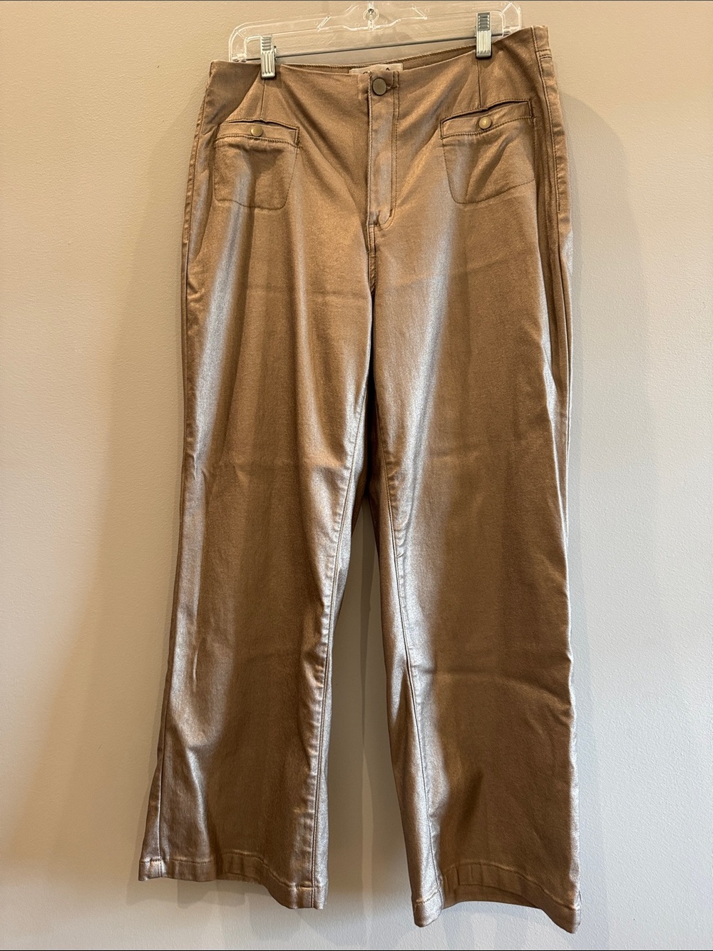CHARLIE B Women's Straight-Leg Pants in Metallic gold